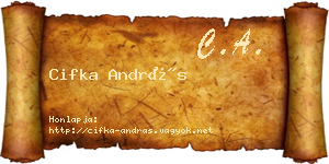 Cifka András névjegykártya